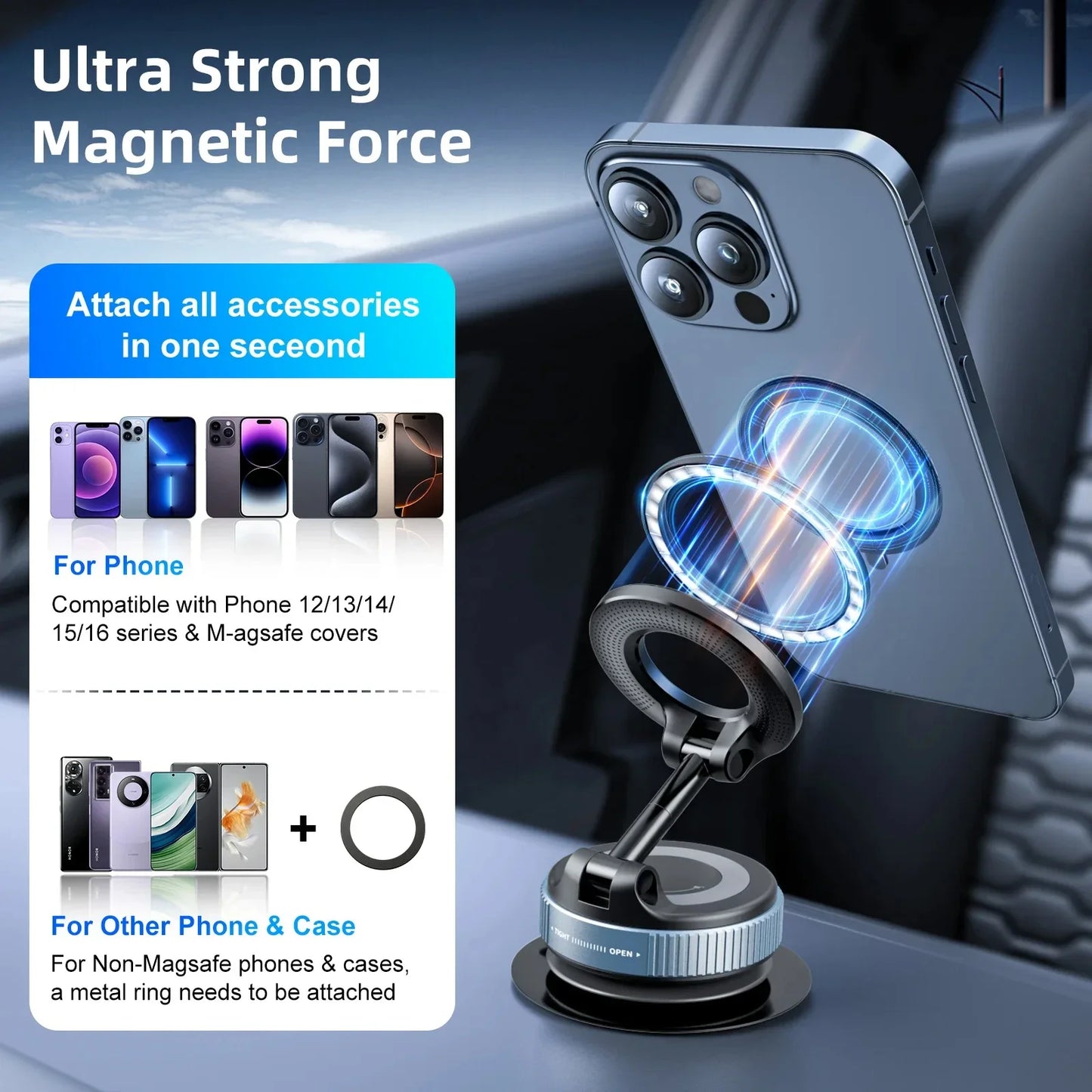 Voltiva GripMount — Magnetic 360° Car Phone Holder